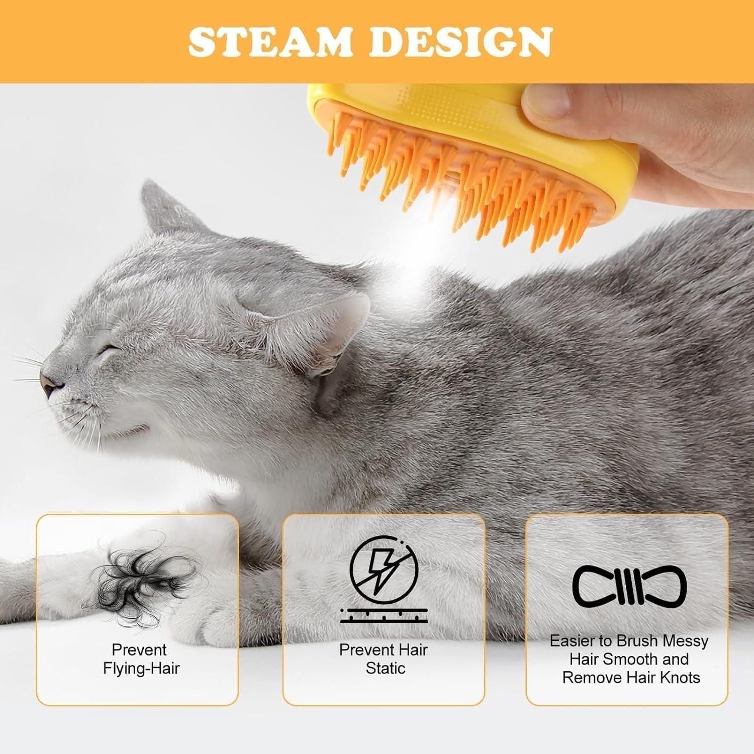 Steamy Pet Cat Brush Cleanser Vapor
