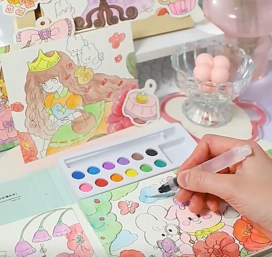 Cartoon Art Colouring Painting Set for Kid's