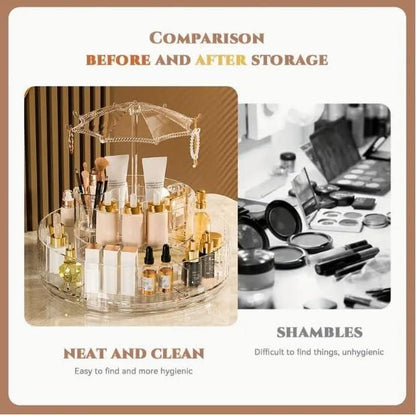 360� Umbrella-Shaped Makeup & Skincare Storage Rack