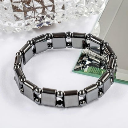 Magnetic Sugar Control Bracelet, Unisex Stylish Health Care Magnetic Black Stone Therapy Bracelet