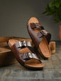 Men's Arizona Brown Leather Slippers