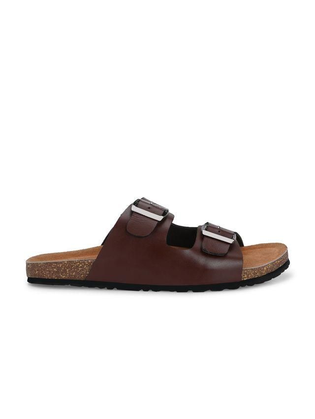 Men's Arizona Brown Leather Slippers