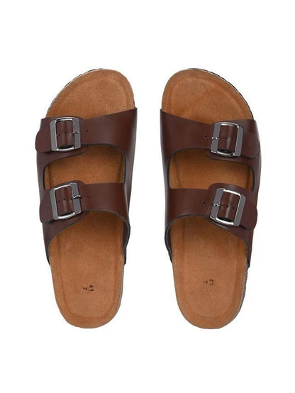 Men's Arizona Brown Leather Slippers